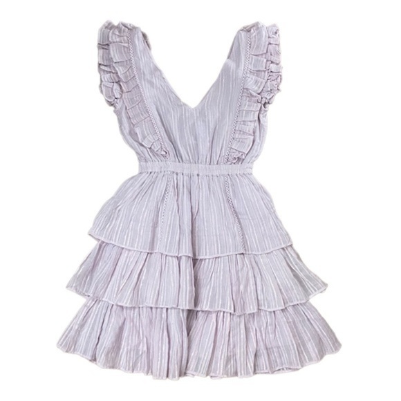 NWT House of Harlow 1960 Lavender Shimmer Ruffle Dress Size XS - Picture 10 of 10